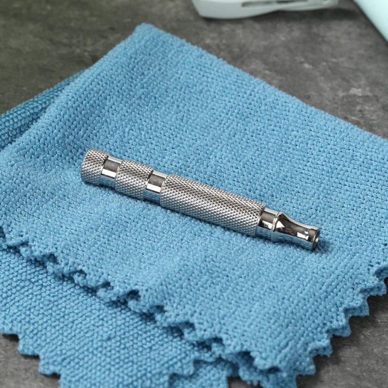 YAQI 303 Stainless Steel Men Safety Razor Handle Polished Finish 85mm Length 12mm Grip 64g Weight for Grooming