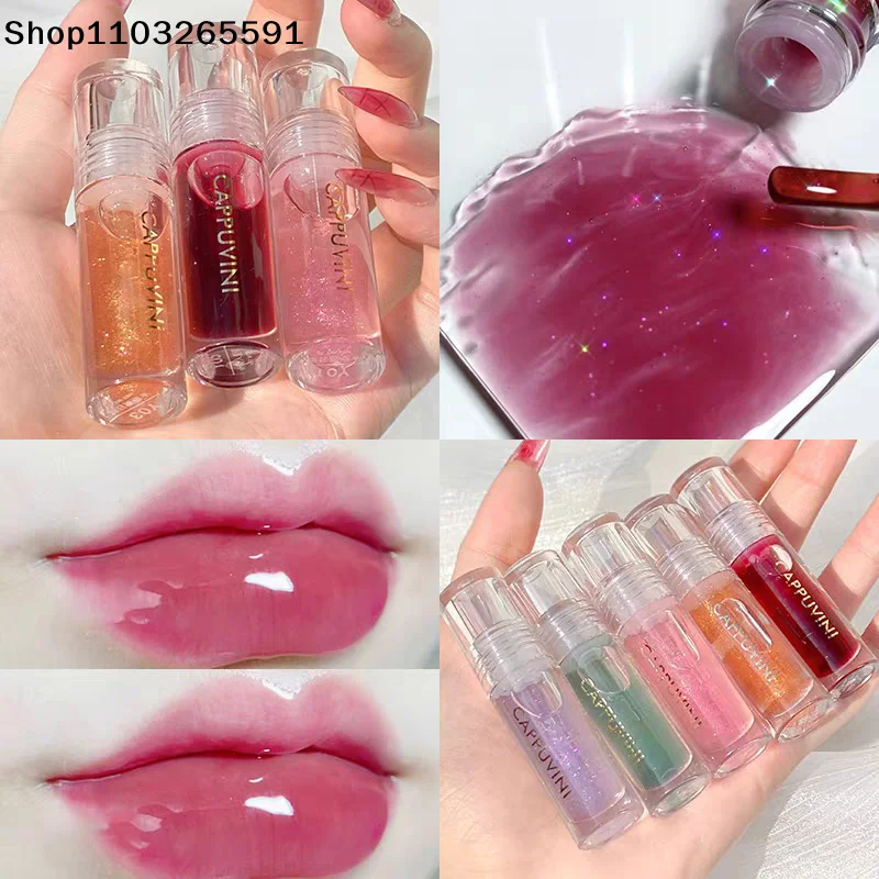 Cappuvini Gloss Labbra Trasparente Effetto Cristallo – Balsamo Labbra Lucido e Idratante con Finitura a Specchio