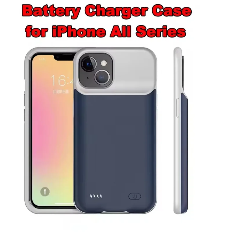 

Чехол-зарядное устройство для iPhone 17, 16, 15, 14, 13, 12, 11 Pro Max 13 12 Mini Pro Max X XS XR max 8 7 Запасное зарядное устройство Power Bank