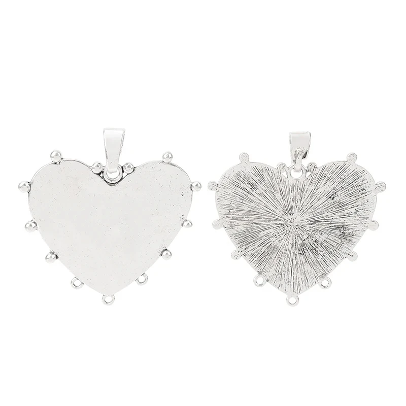 2pcs Bohemian Large Hammered Broken Heart Charms Pendants for DIY Necklace Jewelry Making Accessories