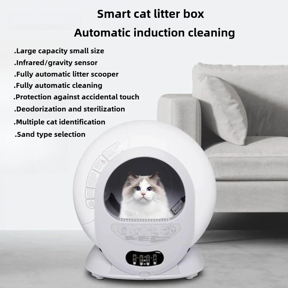 

Intelligent automatic cat litter box oversized fully enclosed smart cat toilet with one click cleaning