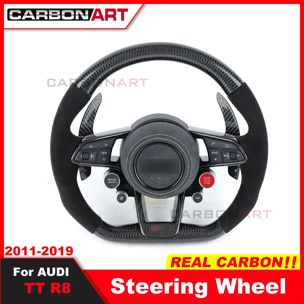 2011 2012 2013 2014 2015 2016 2017 Real Carbon Fiber Steering Wheel For aud i MK3 TTRS TTS MK2 R8 Steering Wheel Core