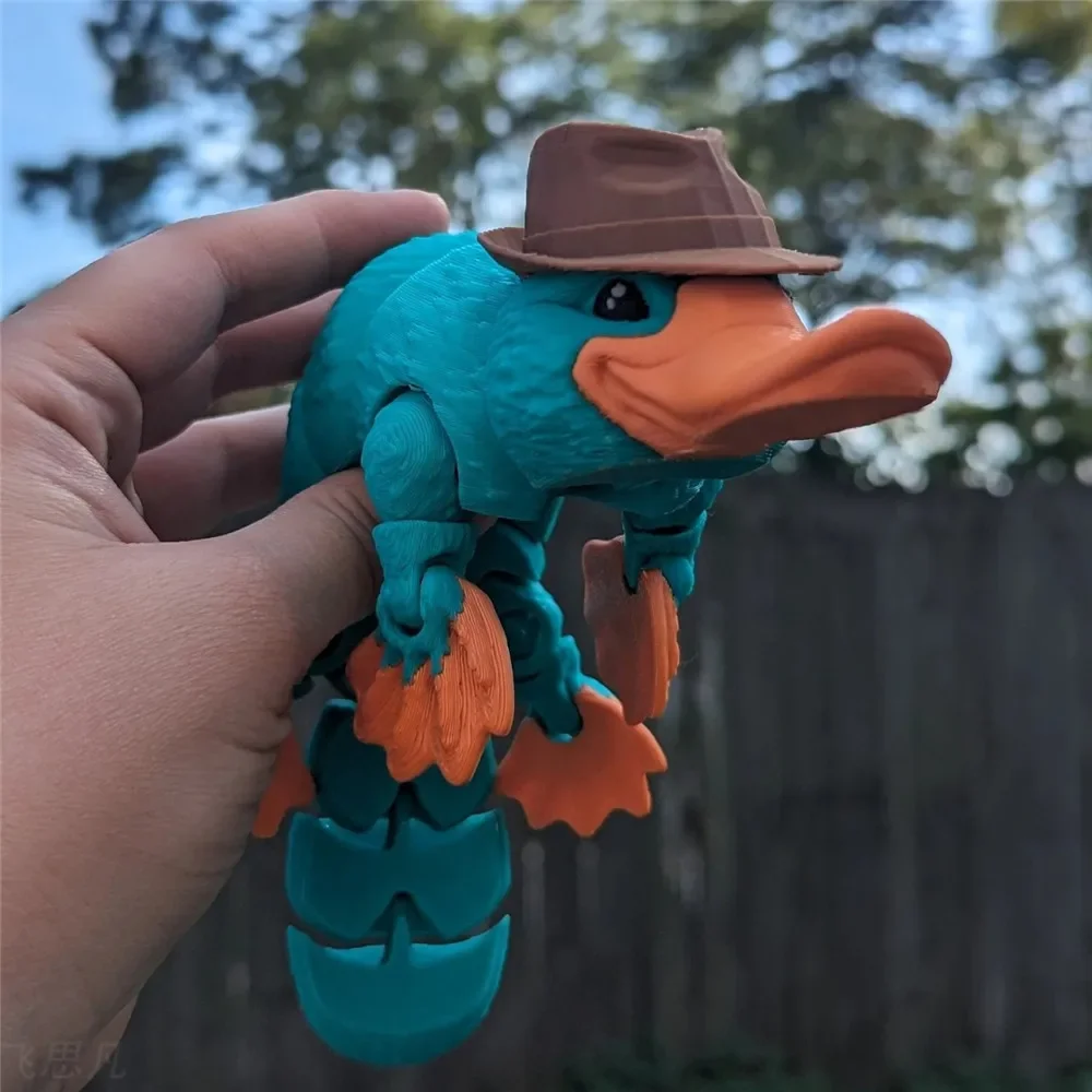 

High Quality 3D Printed Articulated Platypus Figurine Living Room Decoration Multi-joint Movable for Funny Kids Toy Gift