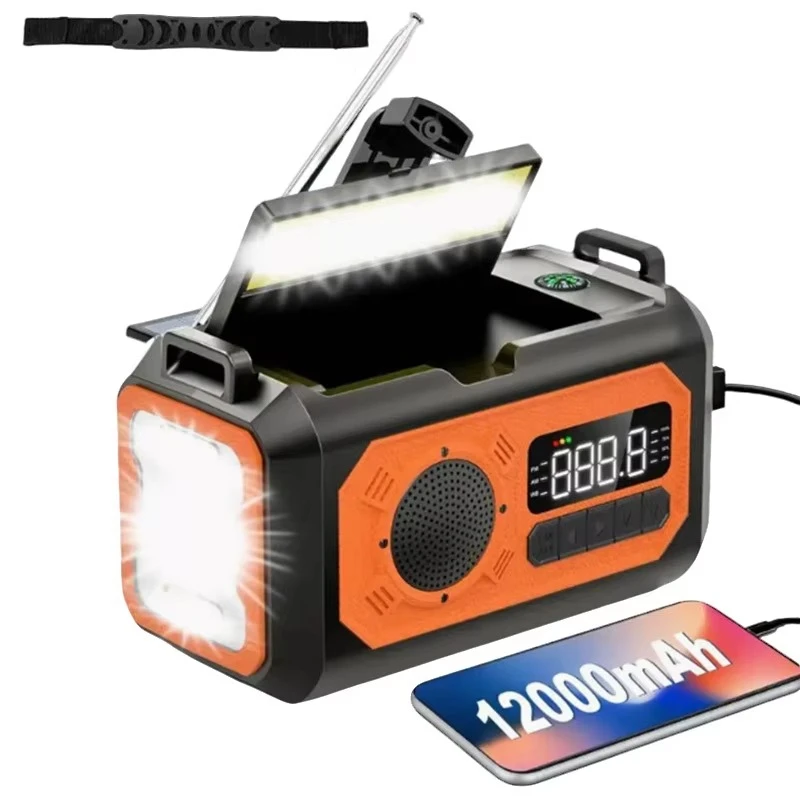 Portable Outdoor Emergency Radio Flashlight Multifunctional Hand Generator