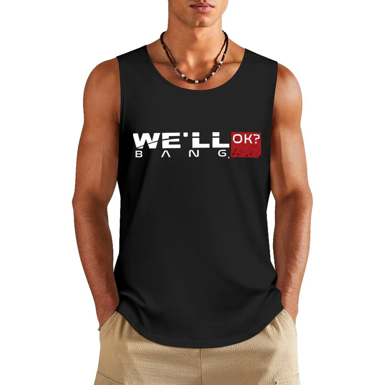 

We'll bang ok mass effect meme t shirts Tank Top Men's summer clothes 2025 sleeveless vest men