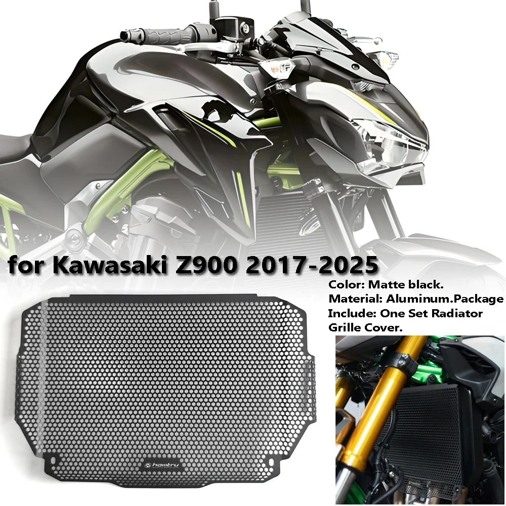 

for Kawaskai Z900 2017-2025 Honeycomb water tank mesh motorcycle radiator core shield grille cover protection