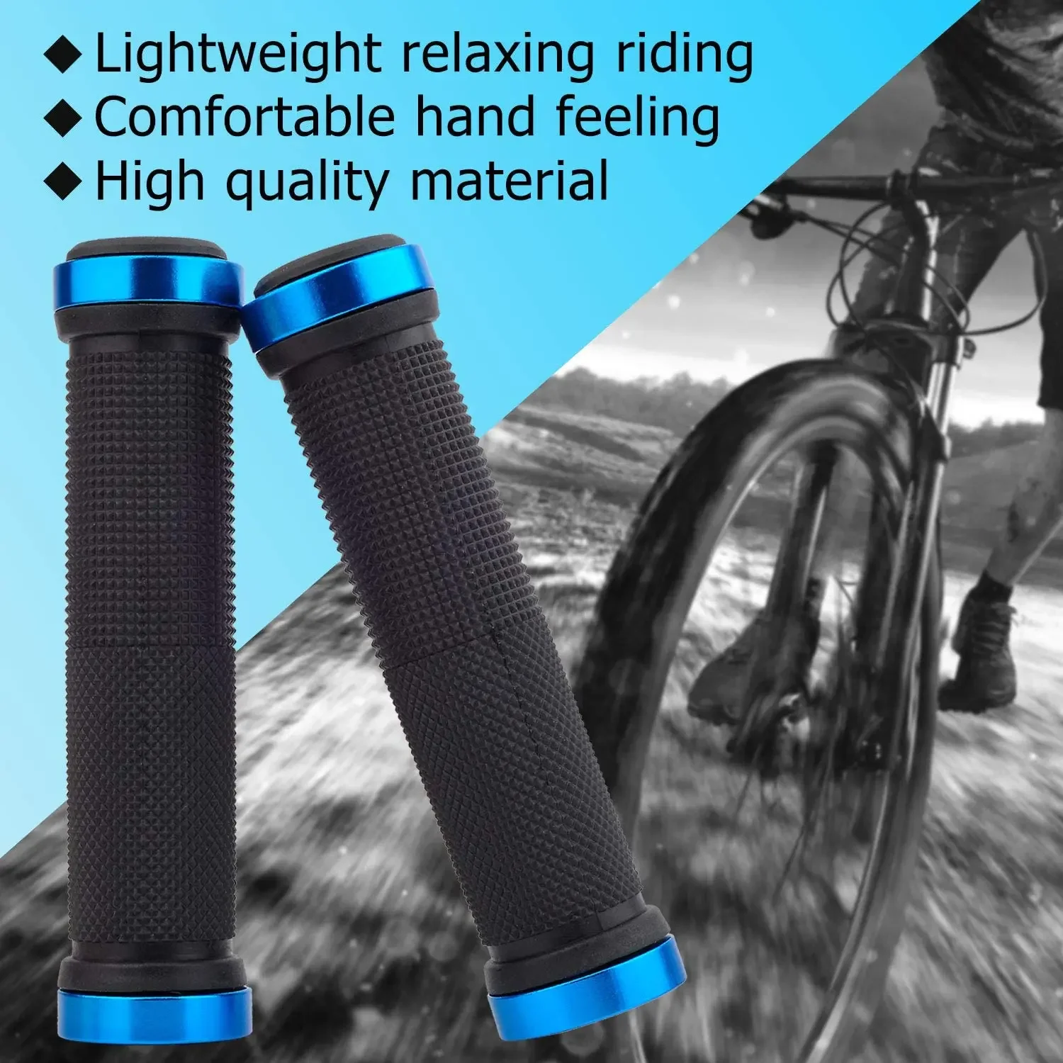 Bicycle Grips MTB Bike Handbar Grips Rubber Non-slip Aluminum Bilateral Lock Cycling Bmx Handle Grips Bikes Handlebar Grips