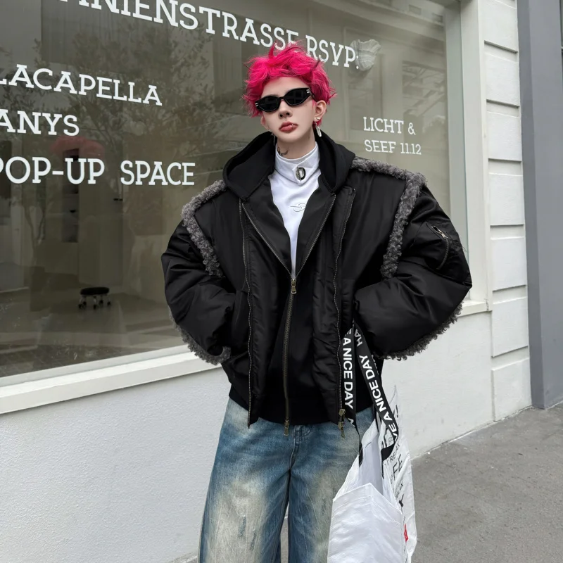 

Утепленная свободная куртка из американского хлопка с капюшоном, серия Cleanfit K, зимняя одежда, молодежная повседневная мода