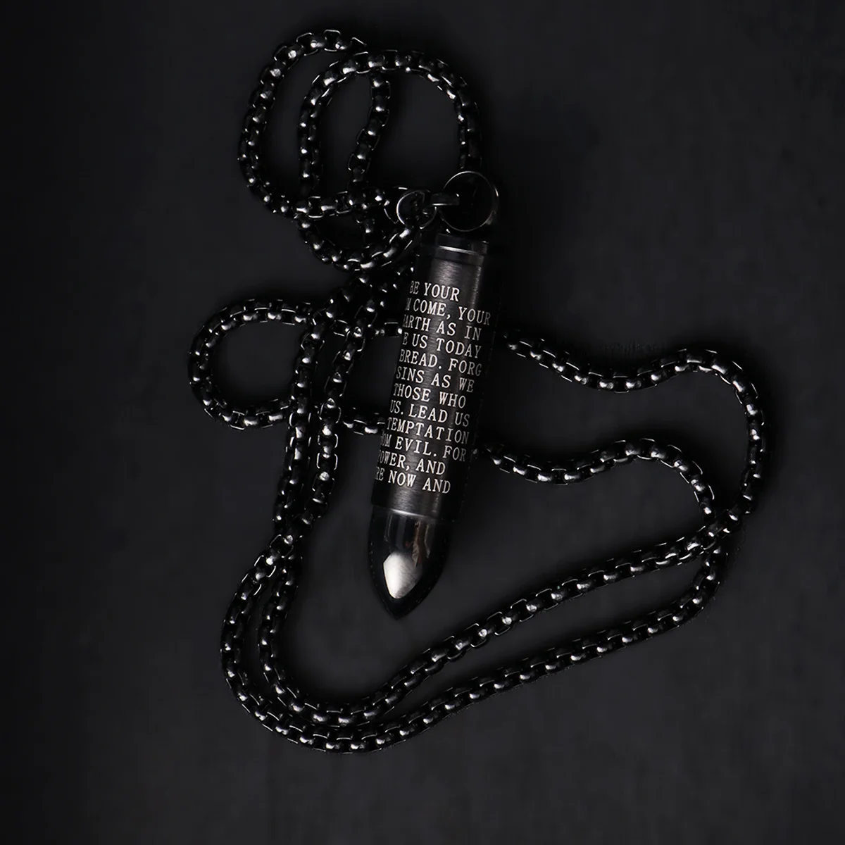 

Stainless Steel Men'S Cross Pendant Necklace 'S Prayer Design Unscrewable Keepsake Jewelry Gift For Him Mens