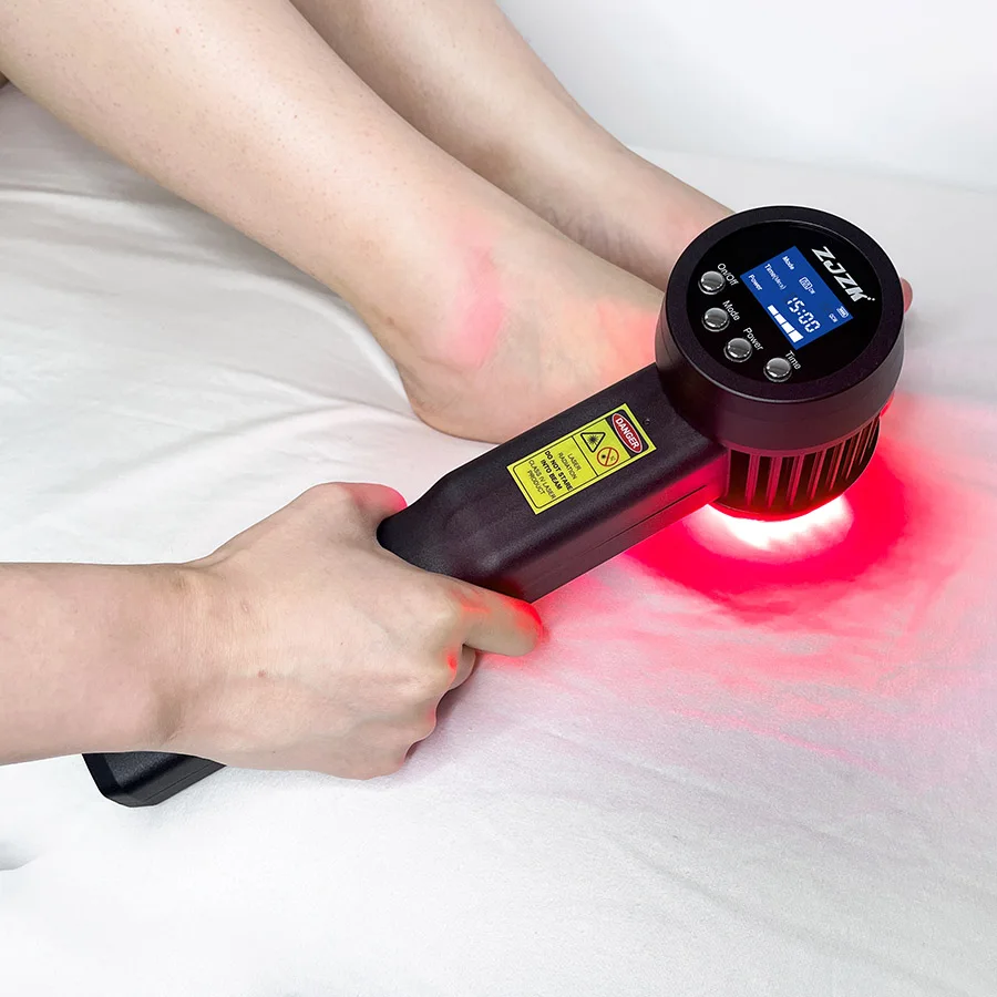 ZJZK Class Iv Cold Laser Therapy Infrared Physiotherapy Lamp 3W 808nm 650nm Chiropractic Use for Pain and Tendonitis Healing