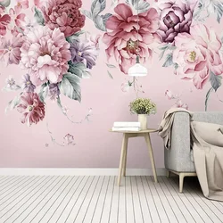 Custom Any Size Mural Wallpaper Modern Pastoral Flowers Hand Painted Photo Wall Paper Living Room Wedding House Papel De Parede