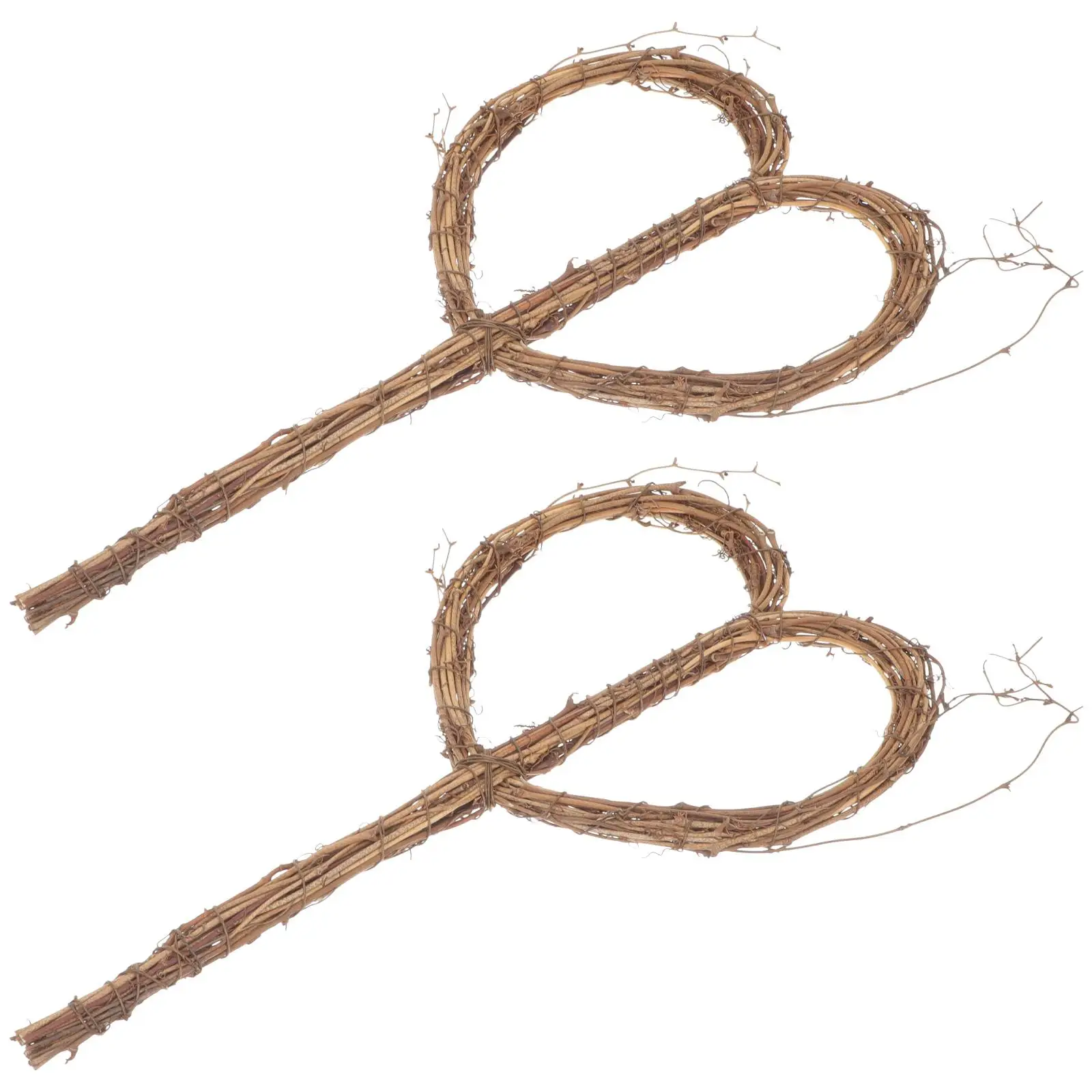 

2Pcs Heart Shaped Rattan Rings for DIY Decorations Wreath Hoops Dreamcatcher Accessories Wall Door Decor Box Bag Hardware