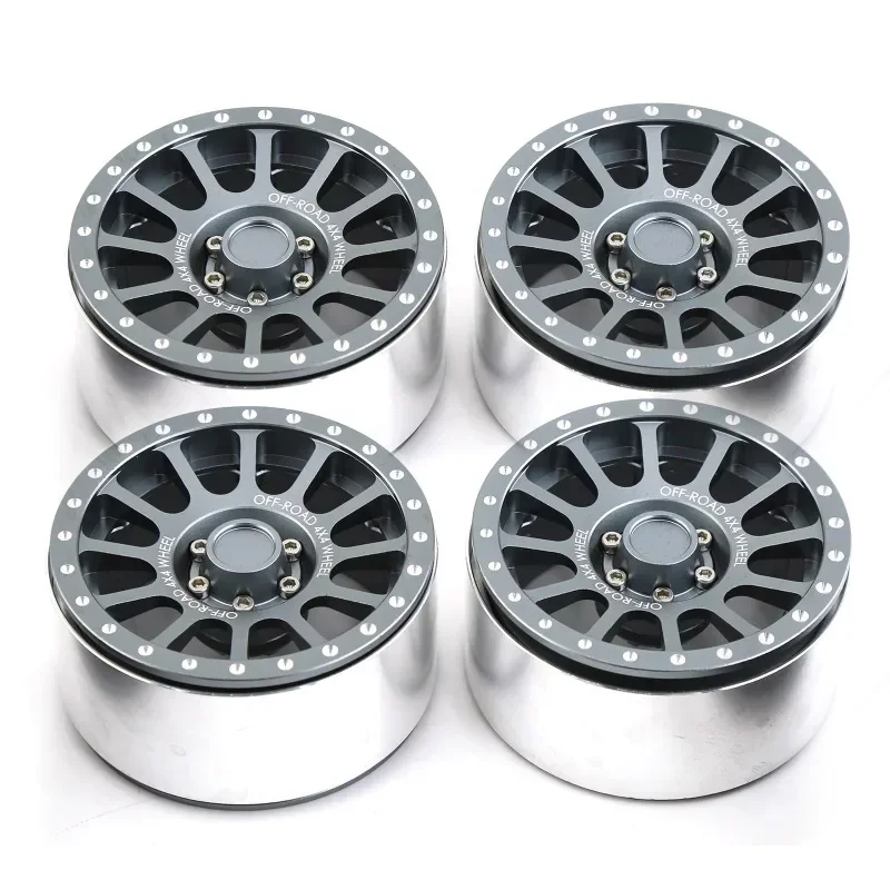 4Pcs 2.6 Inch Metal Beadlock Wheel Rim 135mm Rubber Tire Tyre for 1/10 RC Crawler Car Axial SCX10 Wraith RR10 Capra, 1