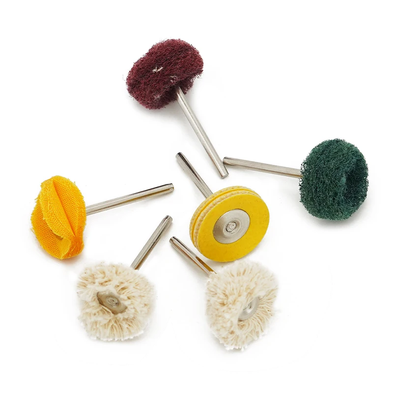 6pcs 25mm Polishing Buffing Wheel Set Dental Laboratory Dentistry Odontologia Polishing Brush Wheel Rotary Tool With 3mm Shank