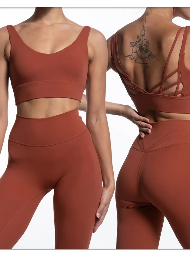 

Women's High Waist Running Pants Set Beautiful Ba Bra Street Sle Hollow out Long Straight Leg Casual Summer