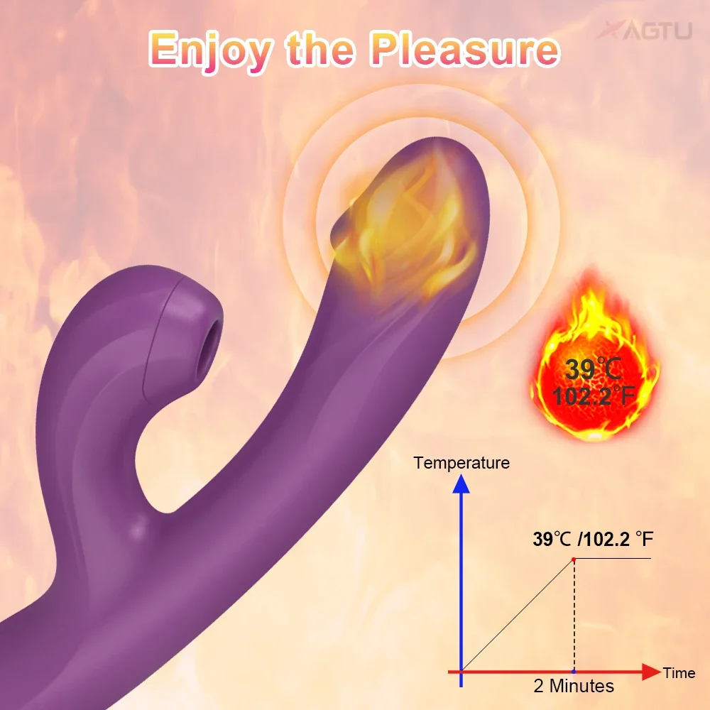 Clit Sucker 2 in 1 Vibrator Dildo for Women G-Spot Clitoris Vacuum Stimulator Heating Dildo Female Sex Toy Adults Goods