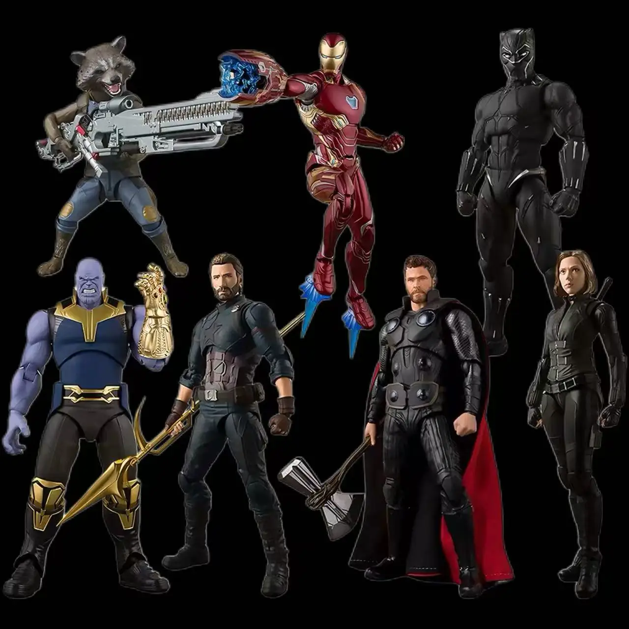 Bandai SHF Revenge Infinite Warfare Thor American Team Exterminator Black Widow Raccoon MK50 Can Be Don