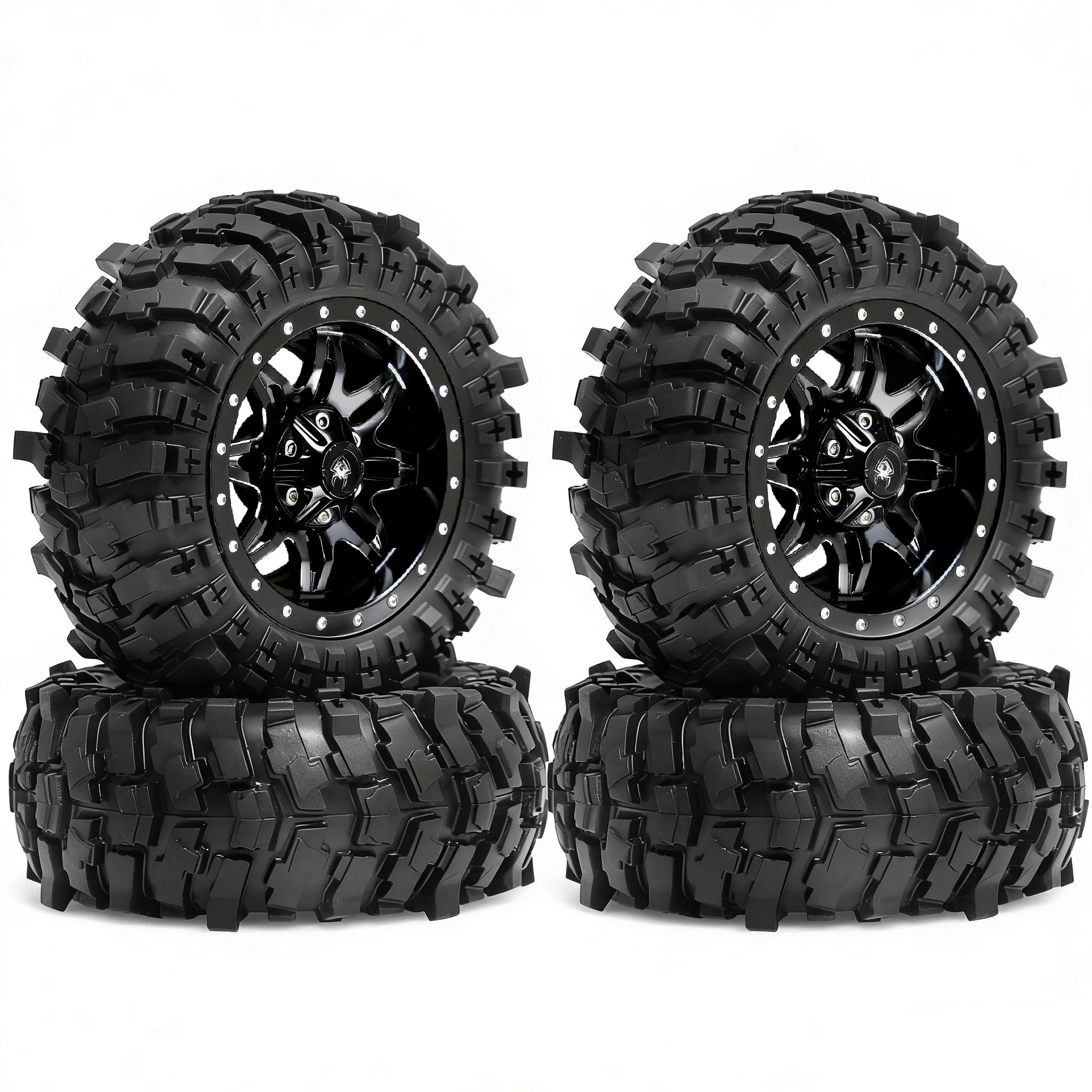 

Metal 1.9 metal Wheel Rim Tires Set for 1/10 RC Crawler Car Axial SCX10 III AXI03007 90046 TRX-4 Redcat GEN 8