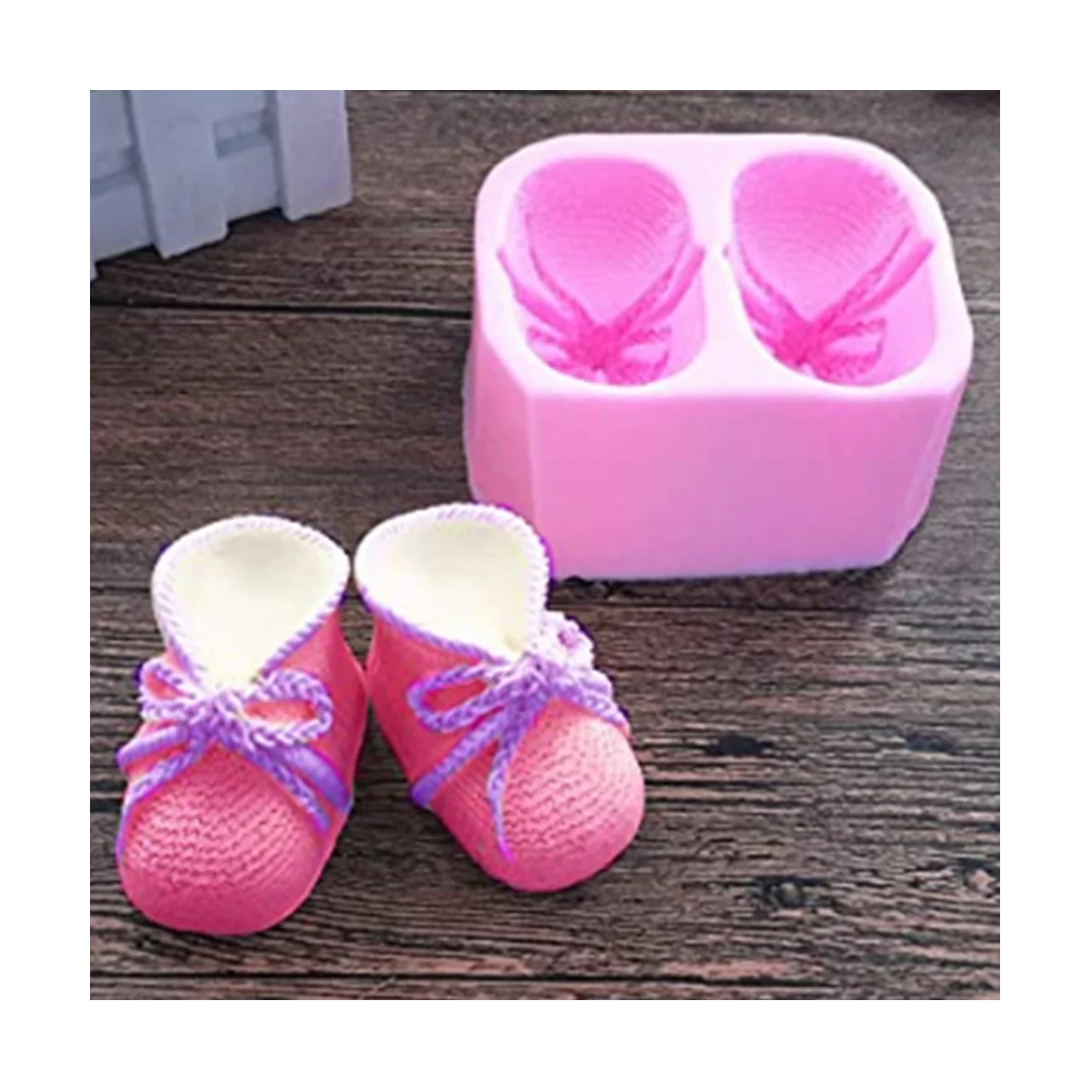 Baby Bootie Silicone Fondant Mold Knitted Baby Shoes Cake Decorating Tools DIY Mould Candle Soap Clay Mold