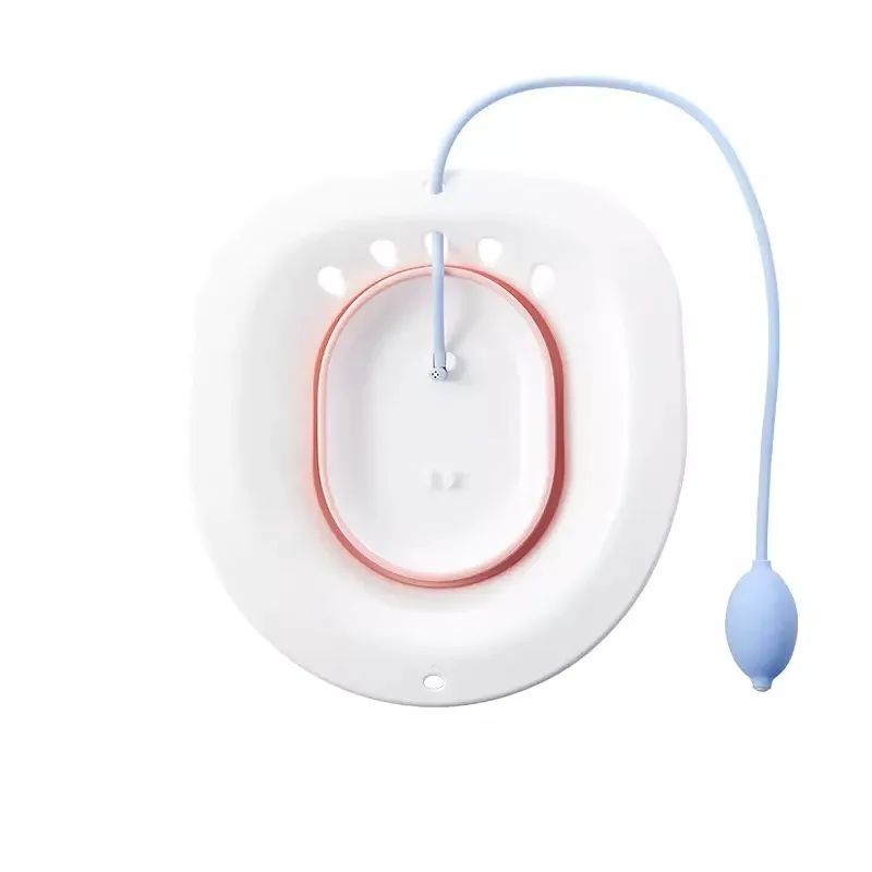 Collapsible Yoni Sitz Bath for Toilet Steam Seat Sitz Bath to Treat Postpartum Wounds Hemorrhoids Perineal Care with Flusher