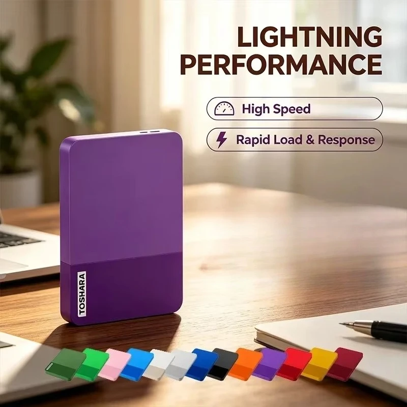 Original T0 gray/orange/purple Portable External Hard Drive High Speed Storage Disk Compatible with Laptop Desktop MacAndroid