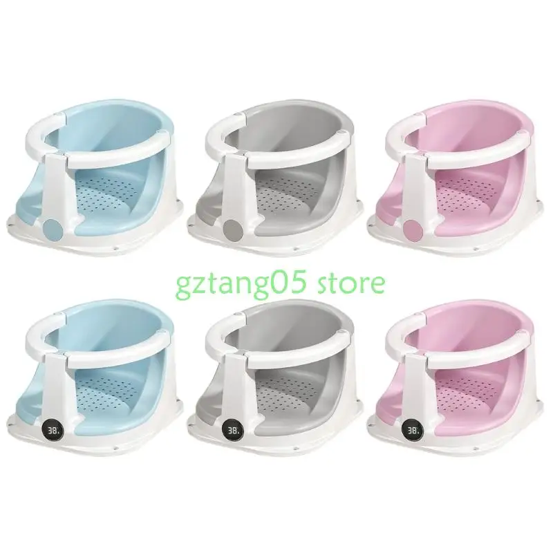

57EE Infant Bath Chair for Baby Sitting Up Nonslip Toddler Shower Stool with 4-point Suction Cups and Comfortable Backrest