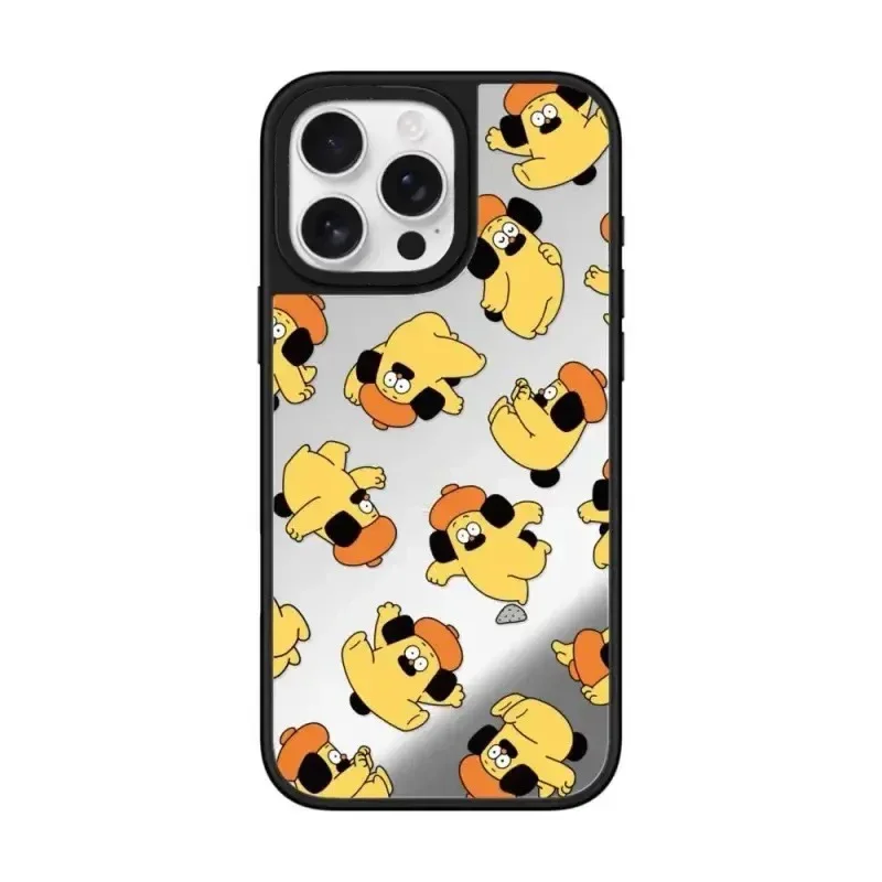 Cartoon Baseball iPhone 11 12 13 14 15 16 Pro Max Mirror Surface MagSafe Case Cover Shell