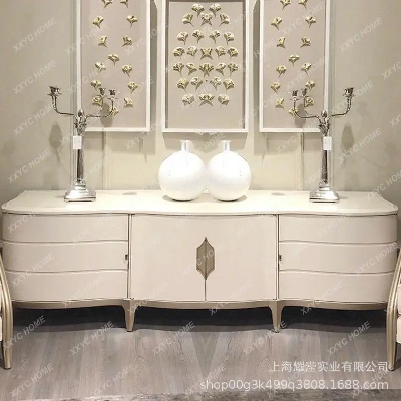 Simple light luxury fashion high-end Meike living room solid wood TV cabinet