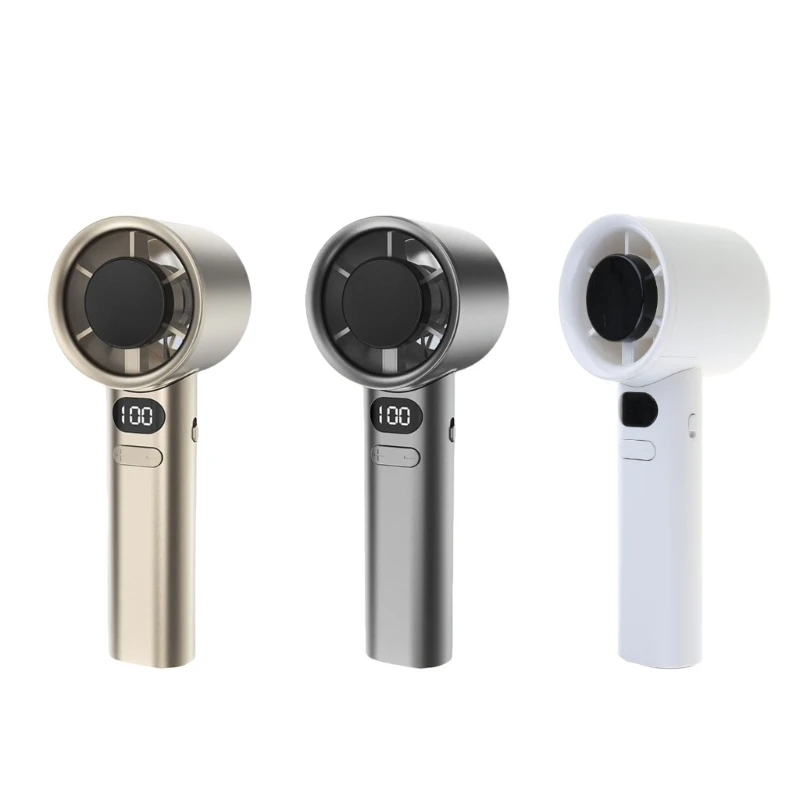 Quạt cầm tay Quạt làm mát động có thể sạc lại Quạt bỏ túi nhỏ Quạt USB tốc độ vô cấp Màn hình kỹ thuật số cho văn phòng