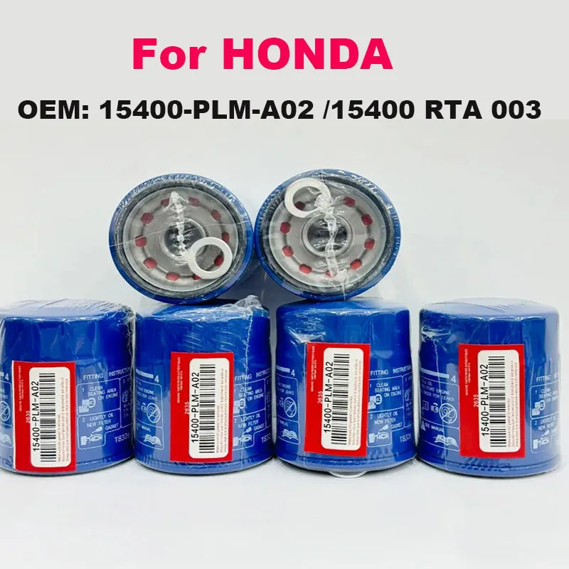 Filtro de aceite ORIGINAL OEM para HONDA Accord Civic CRV ILX con arandelas 15400-PLM-A02 NUEVO SELLADO