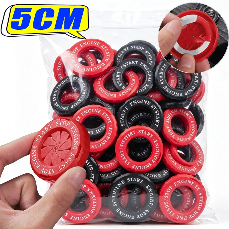 Motorcycle Start Stop Ring Car Ignition Switch Cover Light Touch Start Button Rotation Protective Cap Anti-peeping Decoration