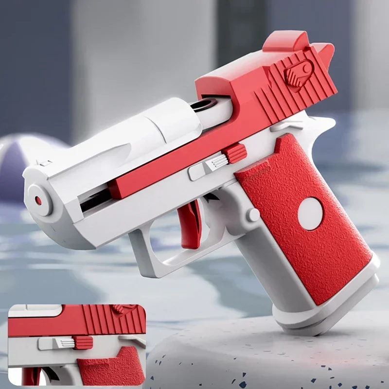 Heißer Mini Desert Eagle Mechanische Kontinuierliche Abfeuung Wasser Pistole Kleine Pistole Sommer Outdoor Strand Schlechte Spielzeug Schießen Wasser Pistole für Kinder