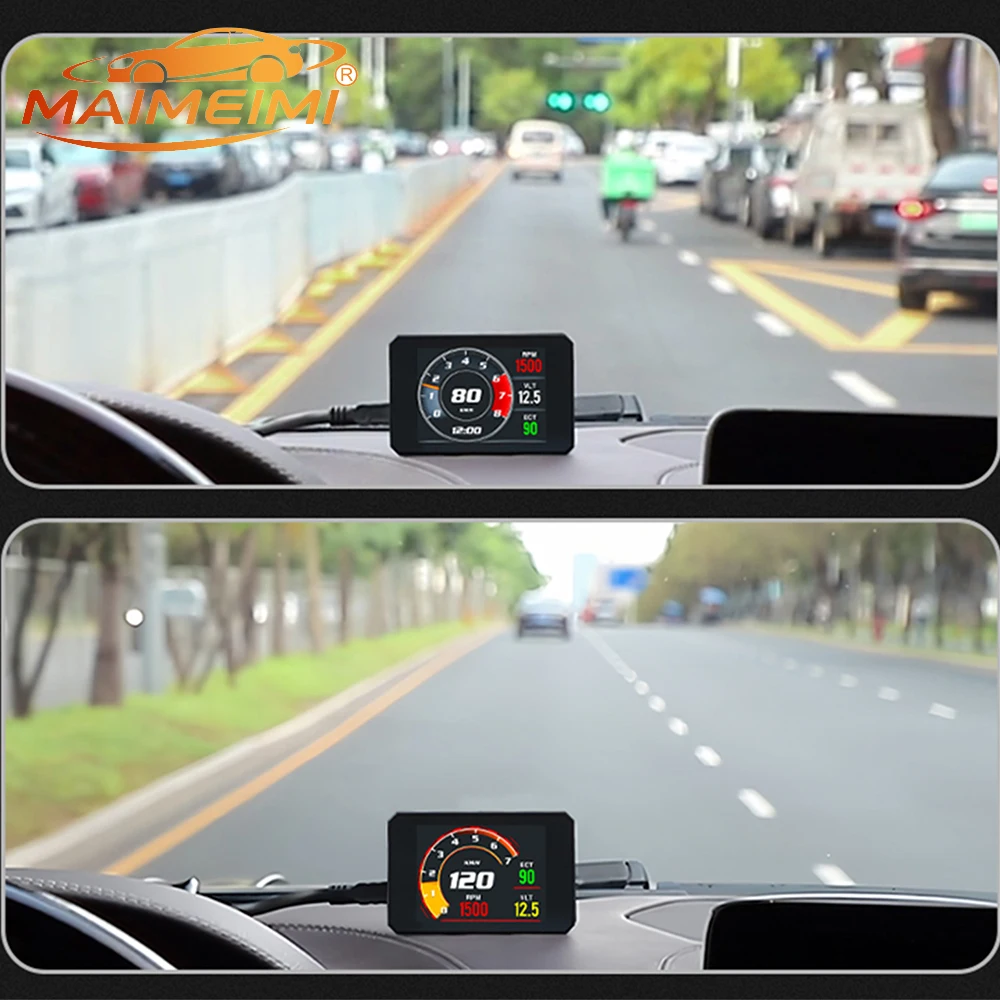 Car OBD2 Head Up Display P16 HUD Digital Speedometer Water Temp OBD HUD Projector Security Speed  Auto on-Board Computer Display
