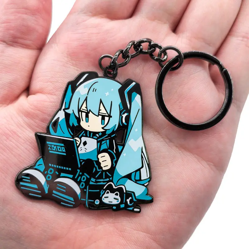 

hatsune miku mini cute metal key chain animation 2D peripheral book packaging ornament pendant girl children's birthday gift