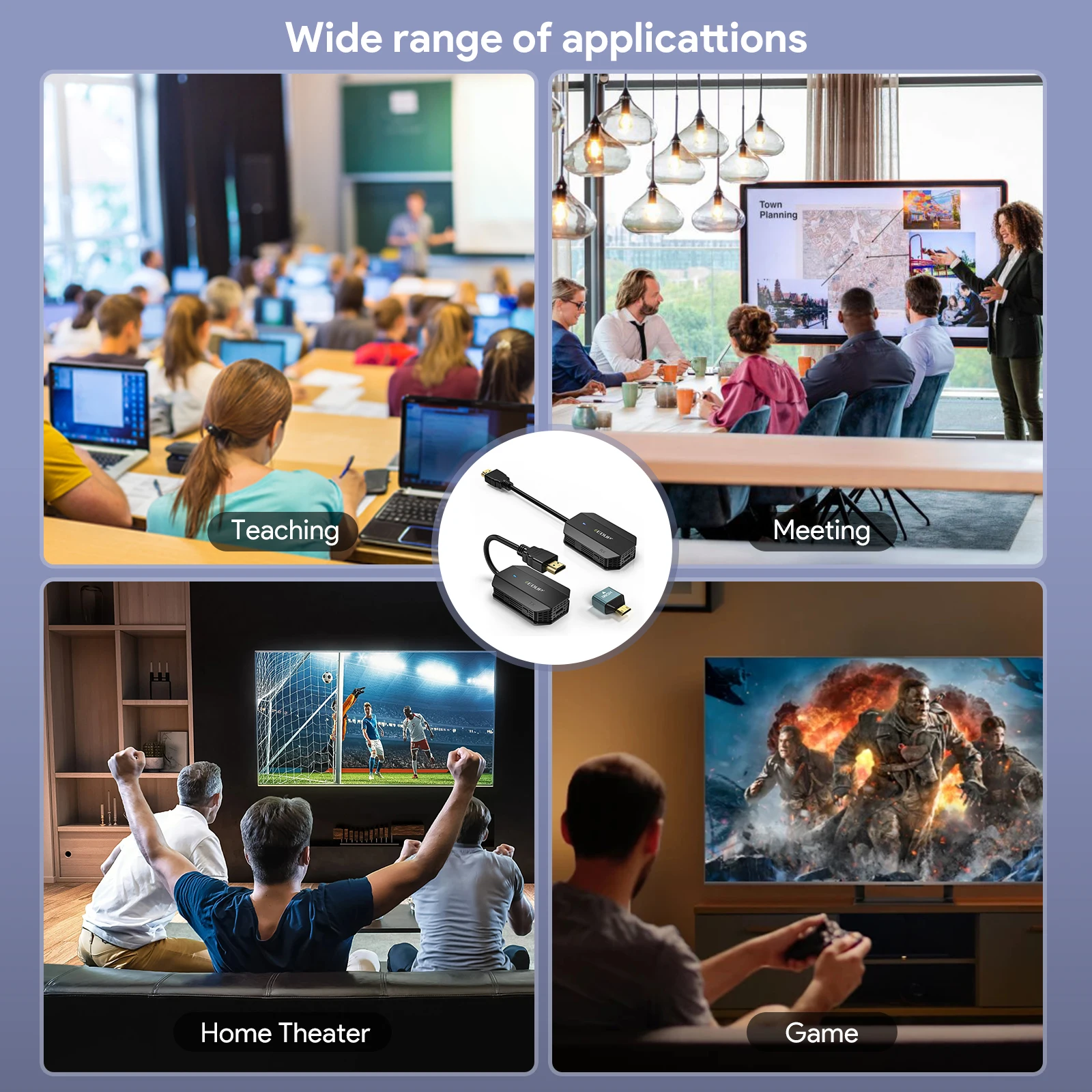 EDUP 1080P 60HZ Wifi Extender HD Kit transmissor e receptor de vídeo 4K com função de extensão de tela