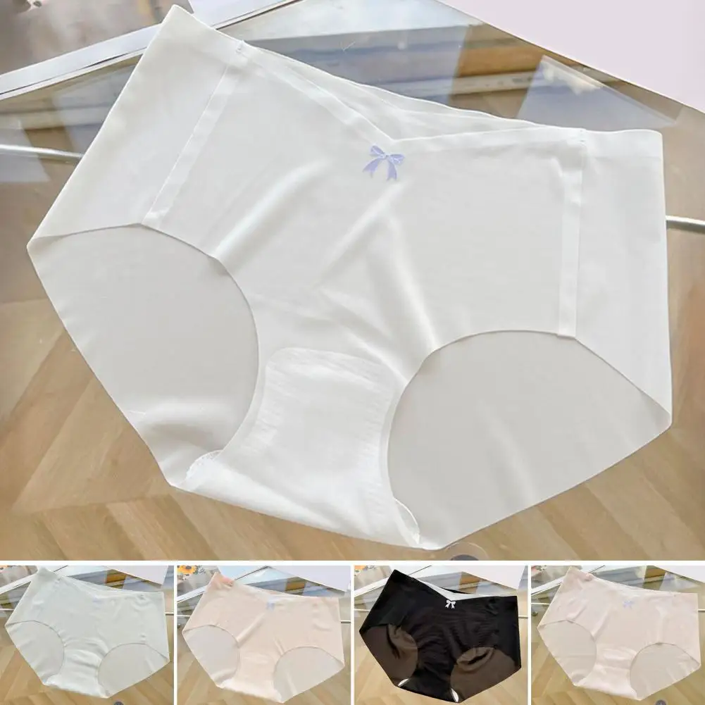Ropa interior ultrafina para mujer, bragas de seda helada de Color sólido, calzoncillos sin costuras para mujer, bragas para niñas, lencería Sexy transpirable