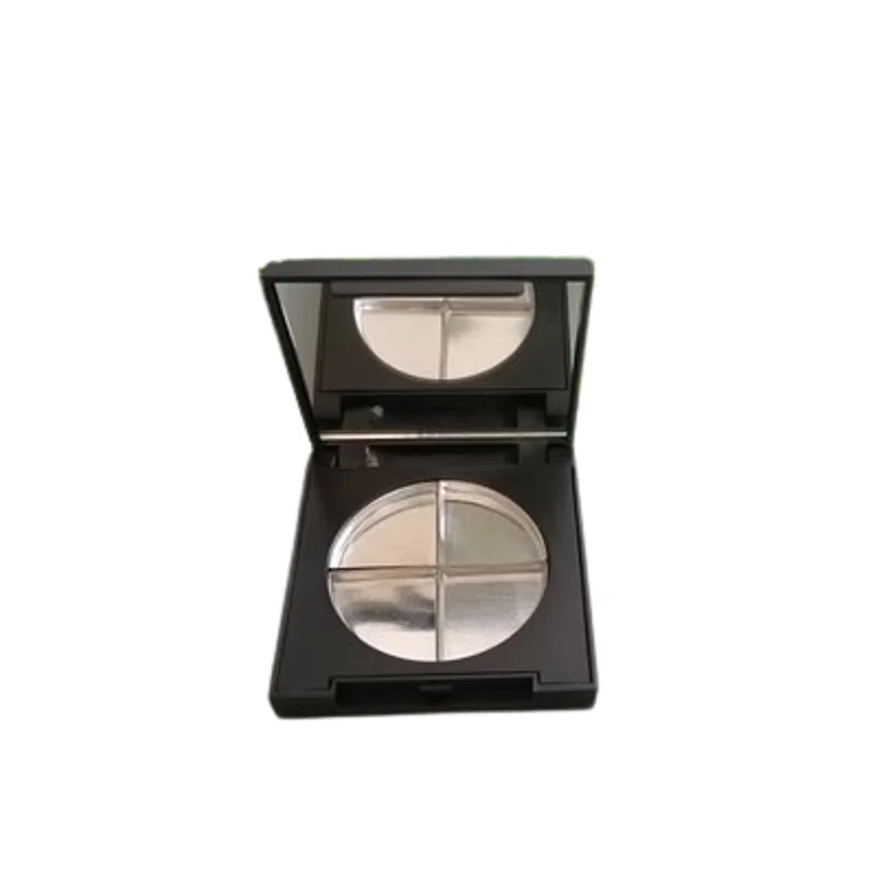 25 pçs recipiente de maquiagem quadrado 36.5mm paleta de blush caixa de amostra preto fosco plástico cosméticos sombra de olho caso compacto com espelho
