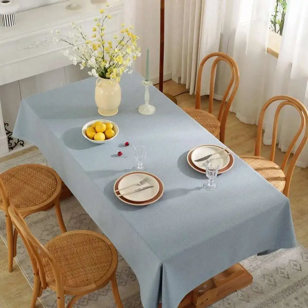 Solid Color Cotton Linen Fabric Tablecloth Simple Modern Conference Tablecloth Household Rectangular Cover Cloth Dining Table