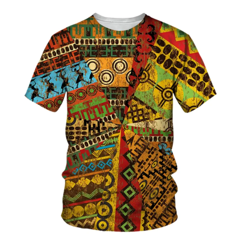 Summer Africa Ethnic Style 3D Print T-Shirts Streetwear Men Fashion Harajuku Casual Oversized O-Neck T Shirt Tees Tops Clothing
