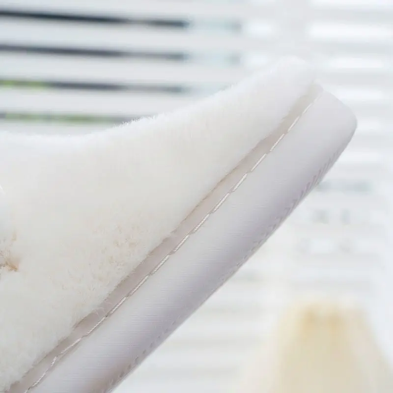 Winter Home Pink Slippers Women Shoes Cute Cartoon Cat Slippers Men Warm Plush Slides Indoor Bedroom Non-Slip Floor Slipper