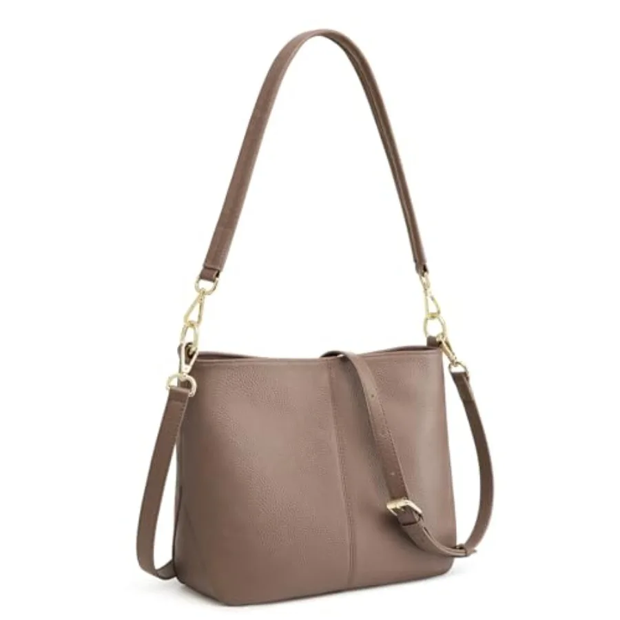 

Leather crossbody bags for women: versatile hobo-style handbags with adjustable strap, premium genuine leather, classic black,