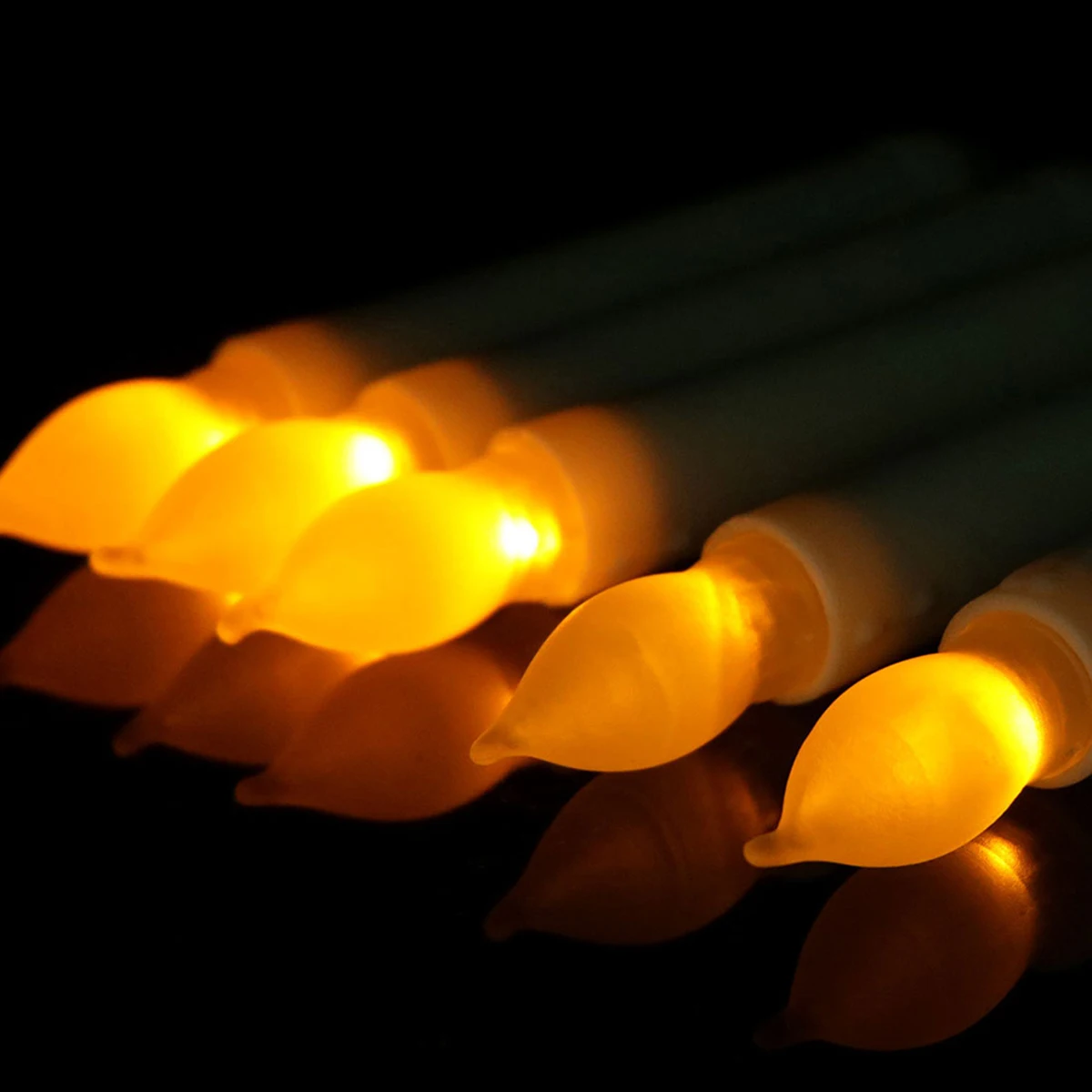 

12 Pcs LED Electronic Candles Natural Look Flameless Smokeless Christmas Decorative Lights Glow Slim Safe Home Kids