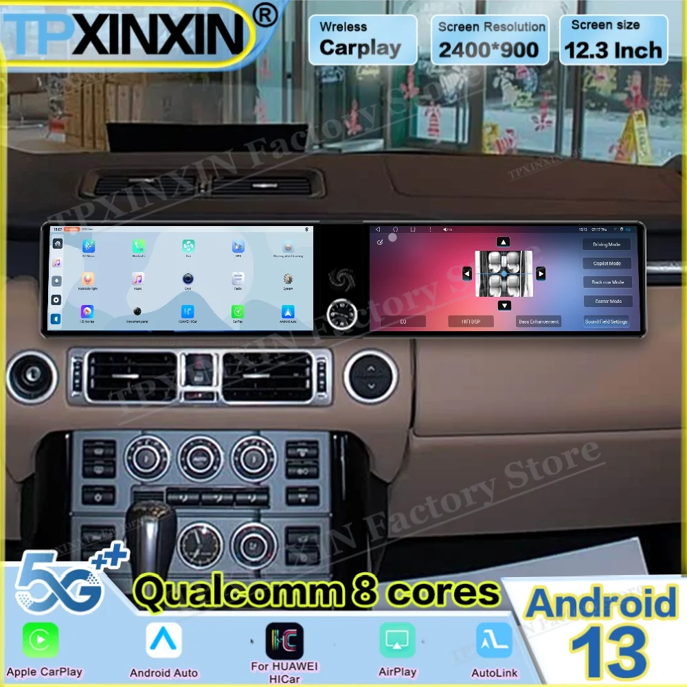 

Dual-screen Android For Land Rover Range Rover Executive Edition 2005~2009 Car Radio Multimedia GPS Navigation Stereo Head Unit