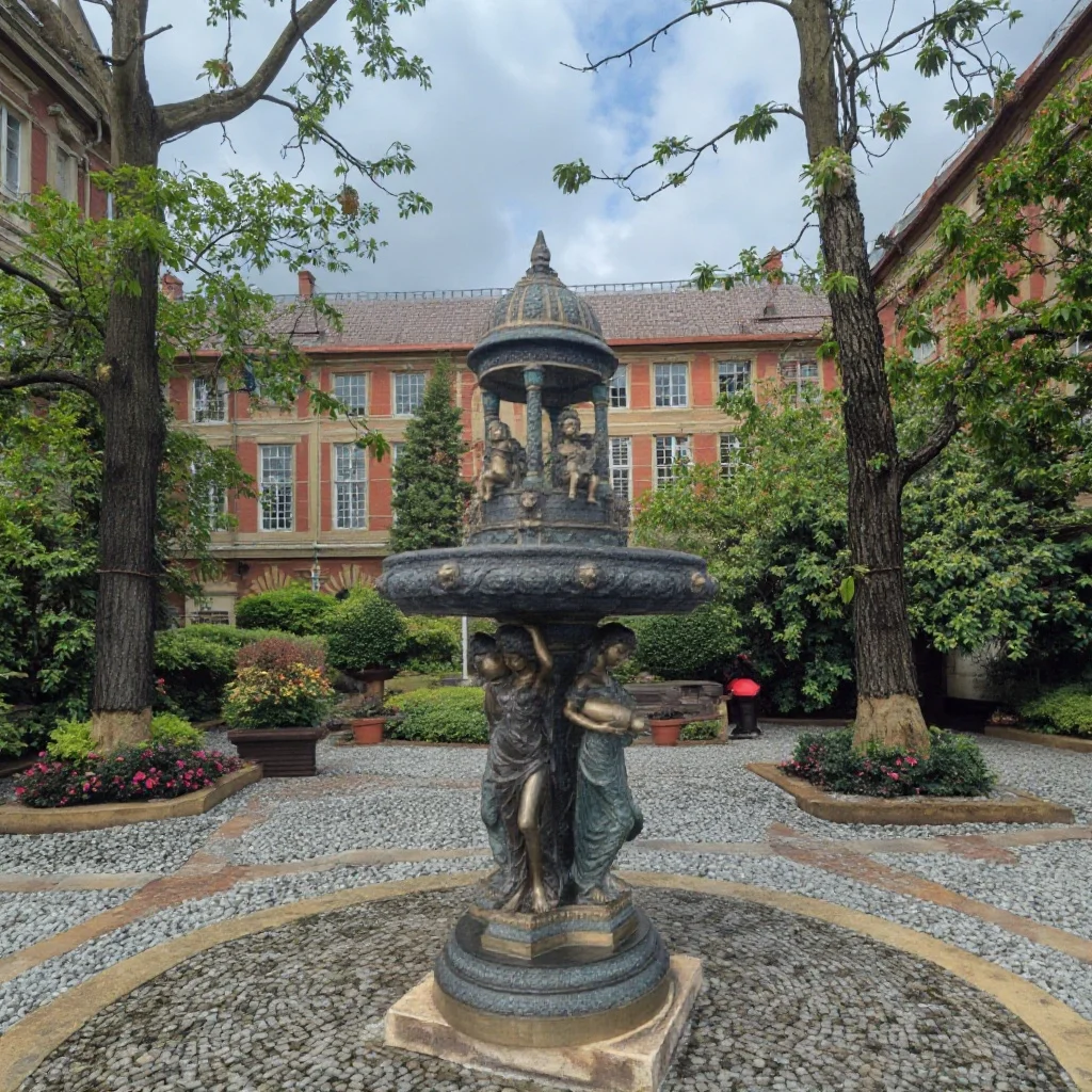 New Decoration Features Metal Art Craft Large Copper Garden Pond Sculpture Custom Statue Bronze Fountain