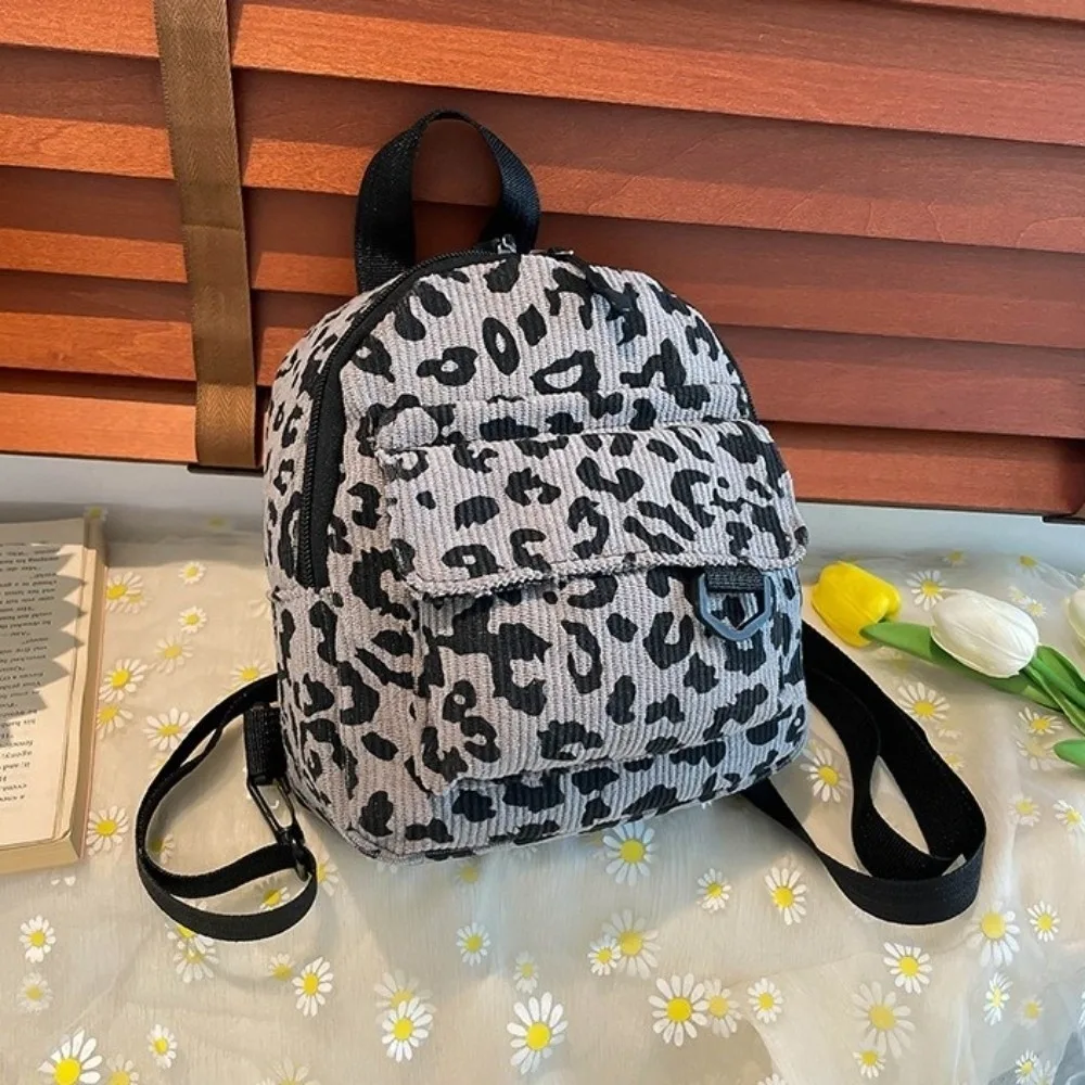 Vintage Large Capacity Shoulder Bag Leopard Print Wear-resistant Travel Backpack Lightweight Square Bag