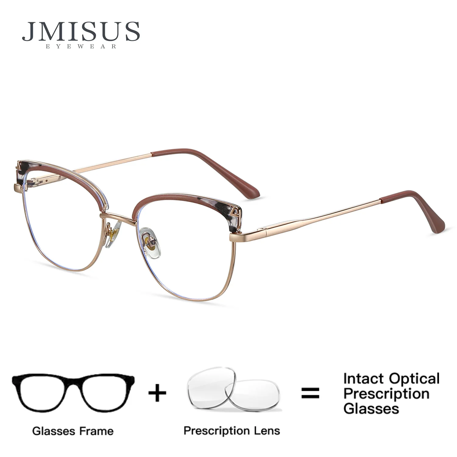

JMISUS Classic Handmade Acetate Cat Eye Progressive Multifocal Lenses Blue Light Blocking Butterfly Prescription Eyewear