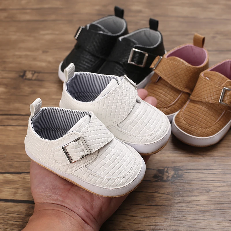 Baby Shoes Newborn Boy Sports Shoes Girl Solid Color First Walker Children Preschool Children PU Leather Soft Soled Sports Shoes