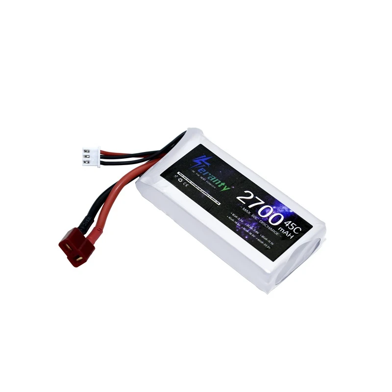 2 sztuki/zestawy akumulator do RC Lipo 2s 7.4V 2700mAh 45C Max 65C dla Wltoys 12428 12423 RC samochód feiyue 03 Q39 części zamienne akumulator 7.4v