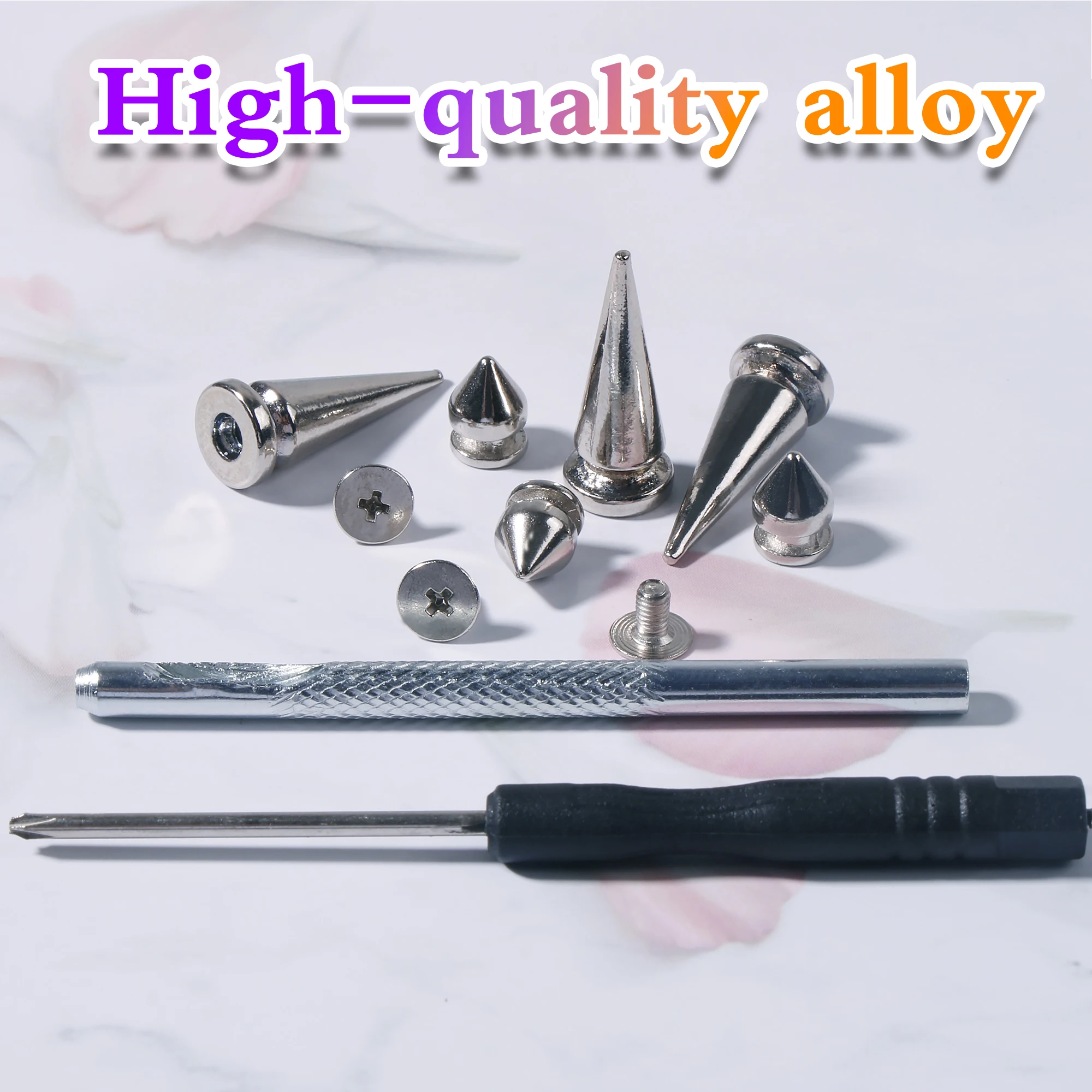 Cone Spikes Clothing Studs Screw Back Rivet With Tools For Clothes Shoes Belts Bags Dog Collars Craft