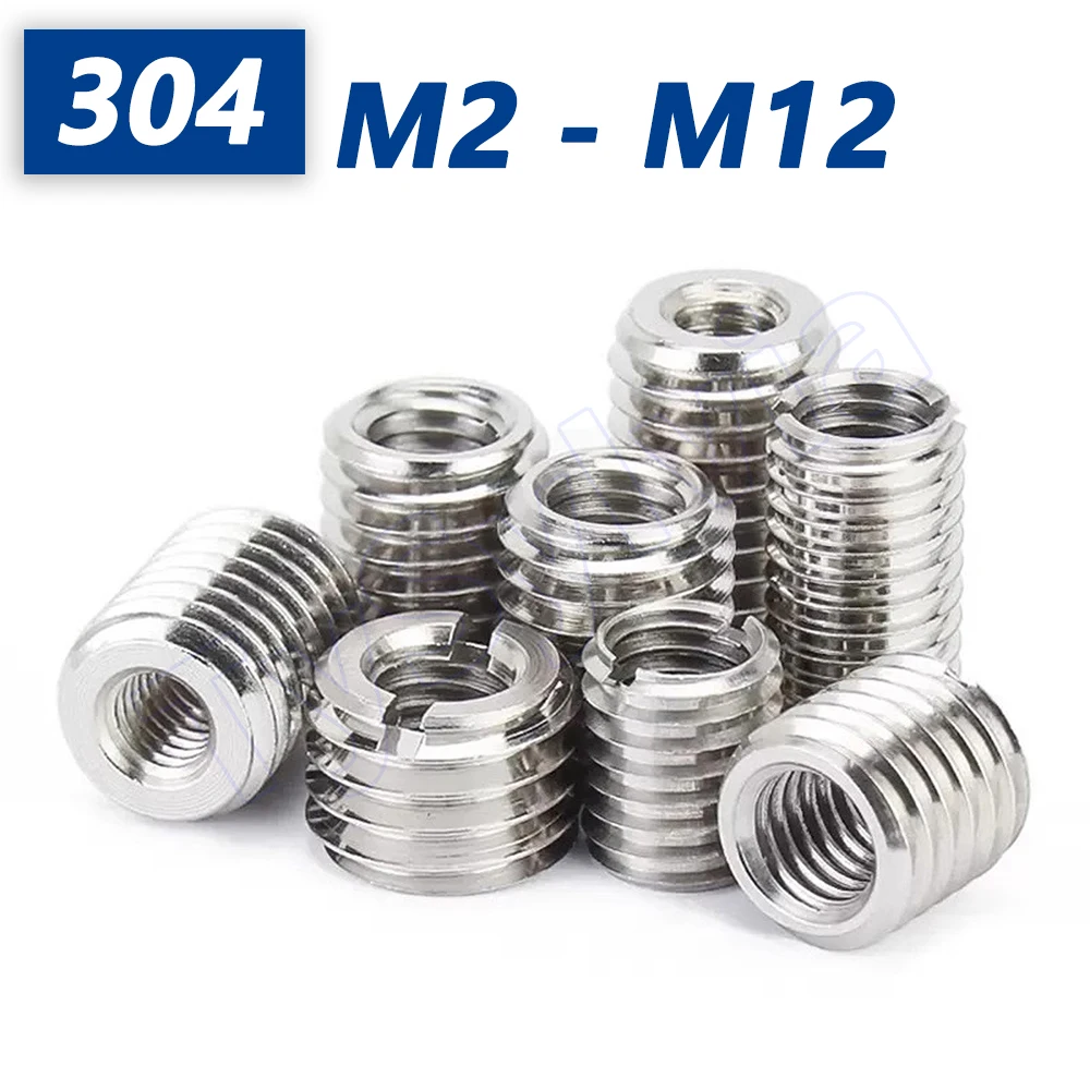 

Inside Outside Thread Adapter 304 Stainless Steel Screw Nuts Insert Sleeve Coupler Bushing M2 to M12
